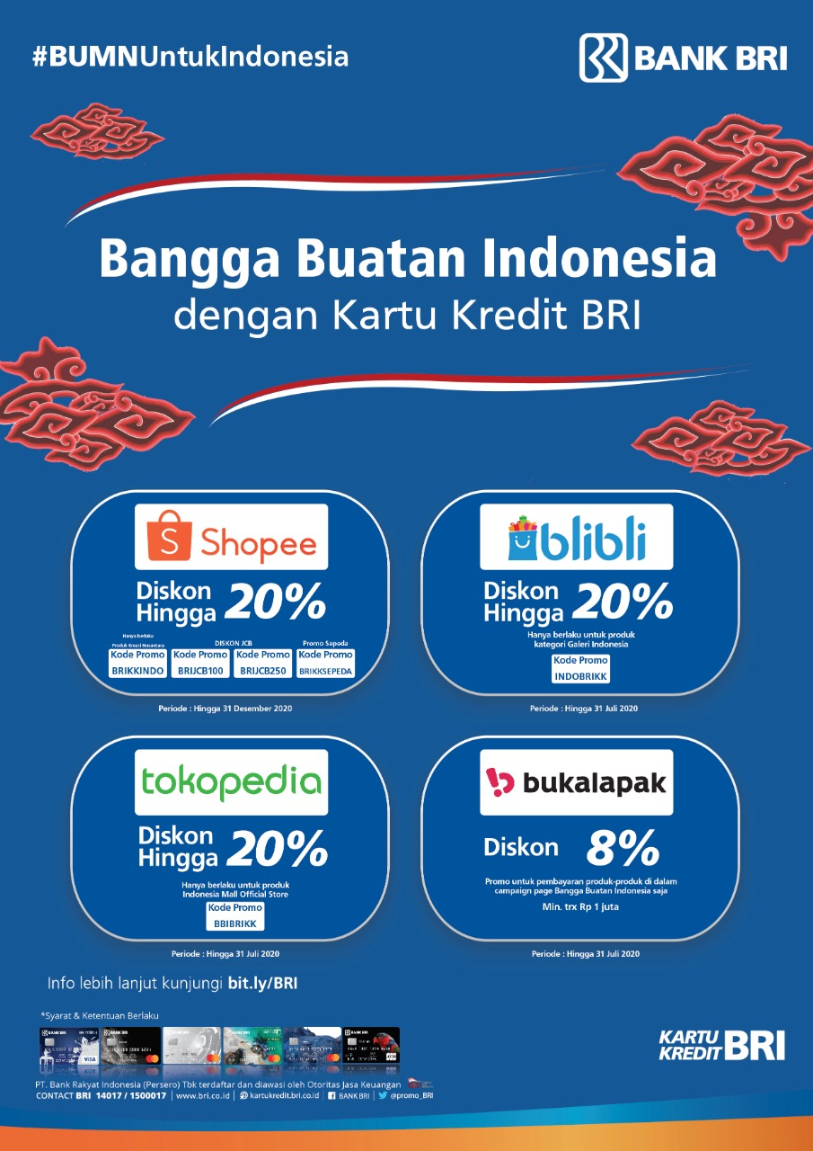 Promo Bangga Buatan Indonesia dengan Kartu Kredit BRI
