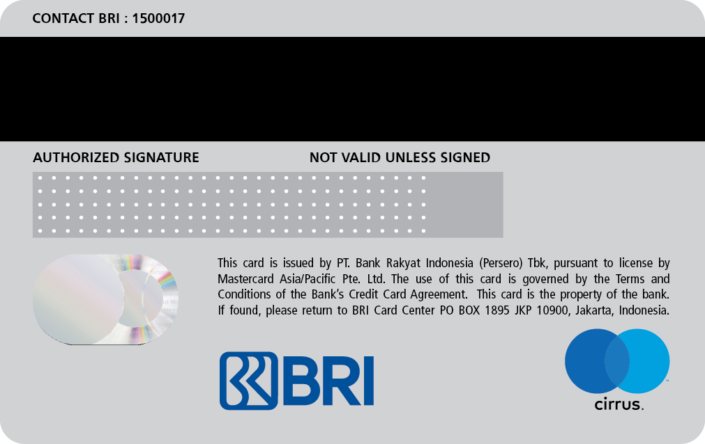 backside-card-Limit BRI Wonderful Indonesia sampai dengan Rp 74.999.999