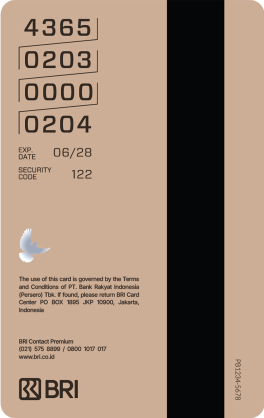 backside-card-Kartu Kredit untuk Pribadi Terpilih Bank BRI​